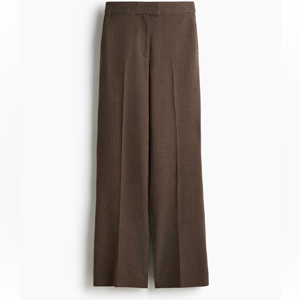 H&M Boot Cut Pants. Dark beige/ houndstooth pattern. size 6